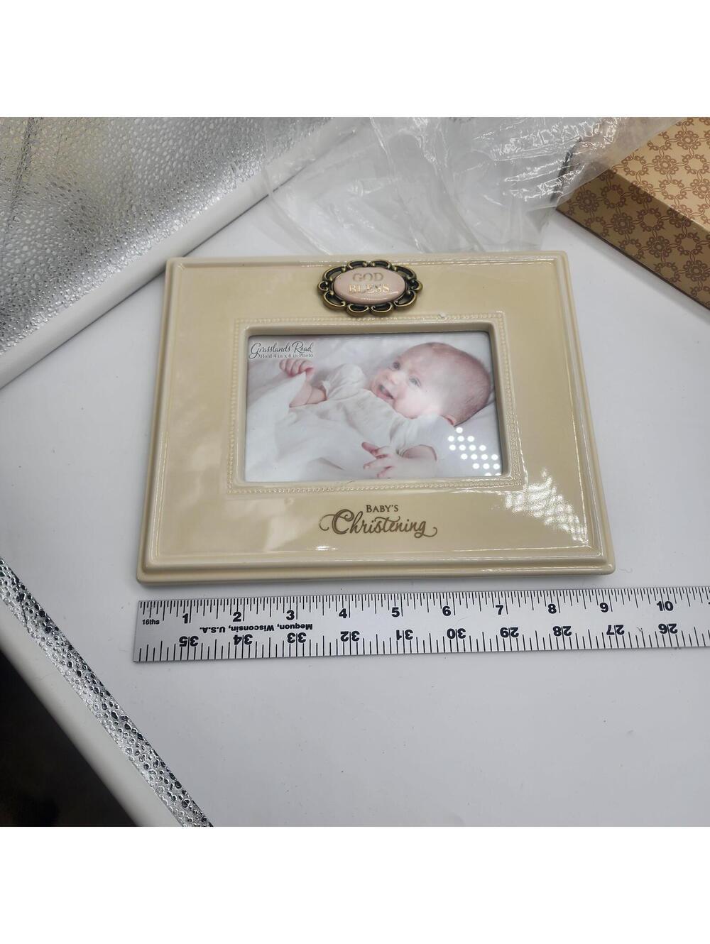 NIB Grasslands Road Special & Precious Baby Picture Frame 4x6 New Christening